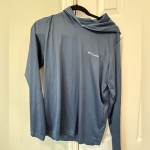 Men’s Columbia PFG Terminal Tackle Long - Sleeve Hoodie Small Navy with Red